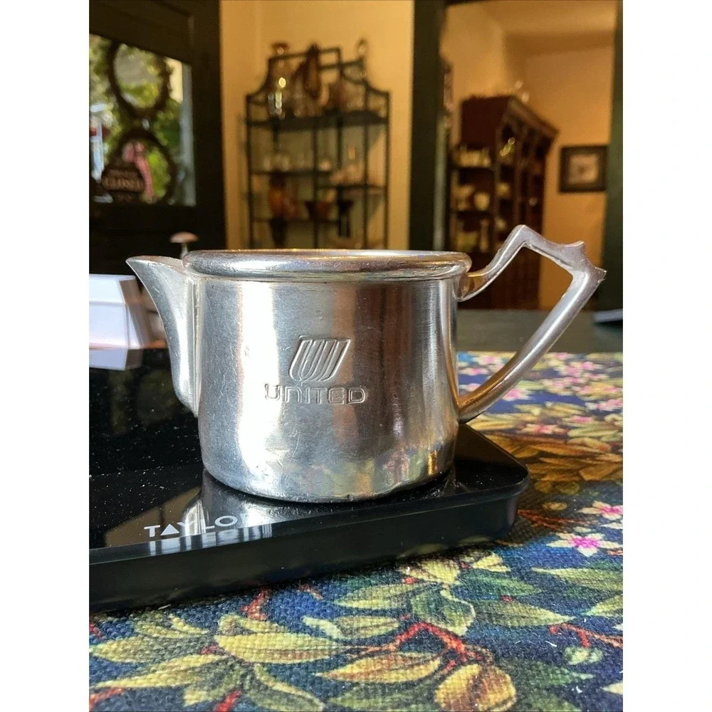 Vintage United Airlines Silver‎ Plated Creamer Pot Grand Silver Co.